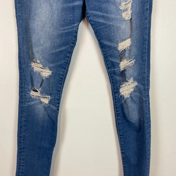 Abercrombie & Fitch Harper Super Skinny Jeans Mid-rise Distressed Blue Size 27 - Picture 4 of 11